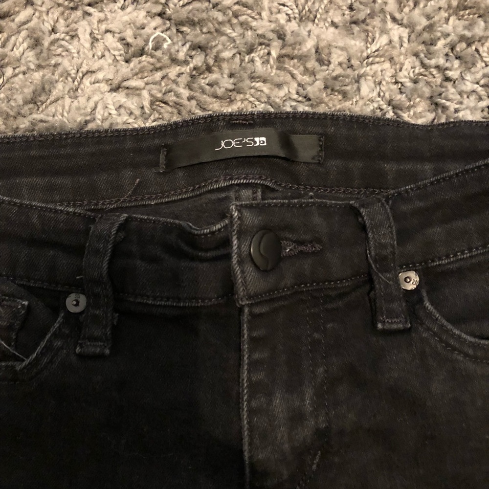joes jeans black washout with holes in knees
